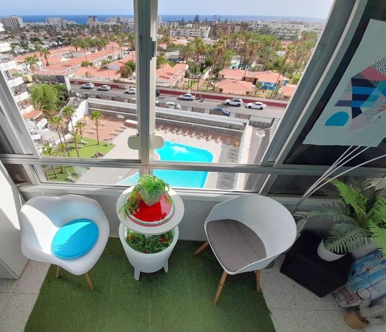 Traumhafte Wohnung Mit Panoramablick Und Pool Playa del Ingles  Bagian luar foto