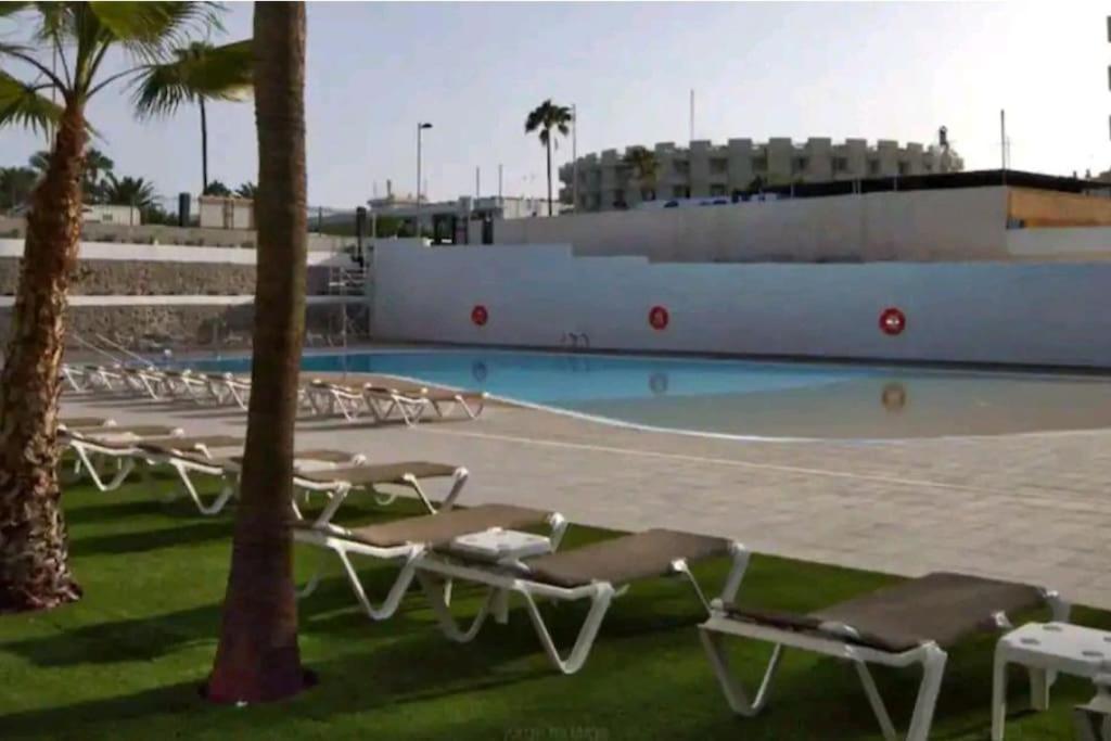 Traumhafte Wohnung Mit Panoramablick Und Pool Playa del Ingles  Bagian luar foto